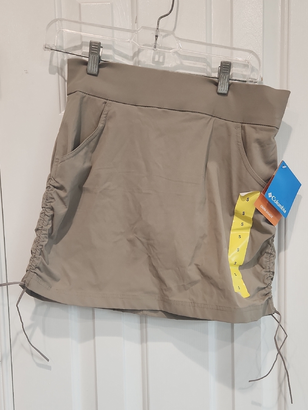 Columbia Tan Active Skort with Drawstring Side Ruching